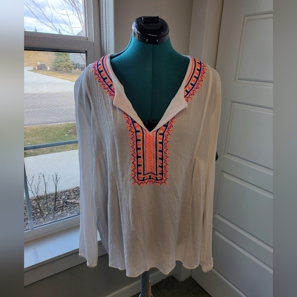LILLY PULITZER DAHLE TUNIC RESORT WHITE NEON EMBROIDERY BID FRONT WOMEN SMALL - Picture 1 of 14